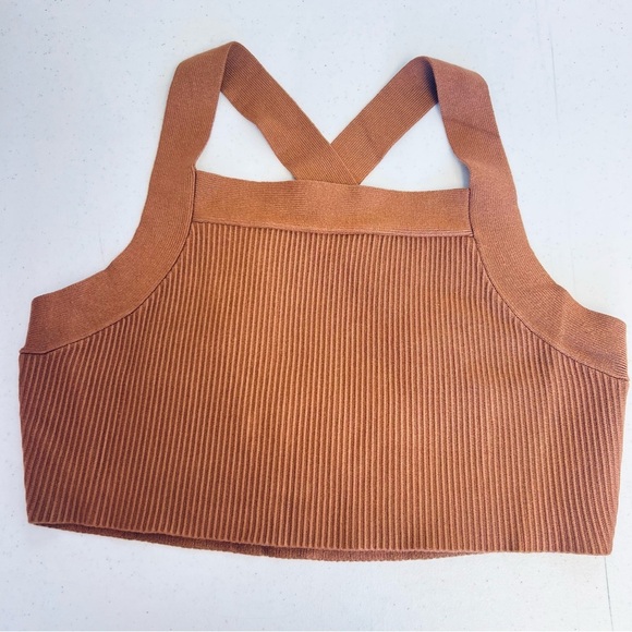 House of Harlow Ribbed Cross Back Crop Top Large - Picture 5 of 7